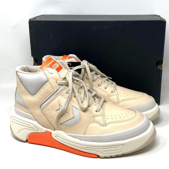 Converse Weapon CX Shoes Mid Top Grey Egret Leather Women’s Size Sneaker 171605C - Picture 3 of 11